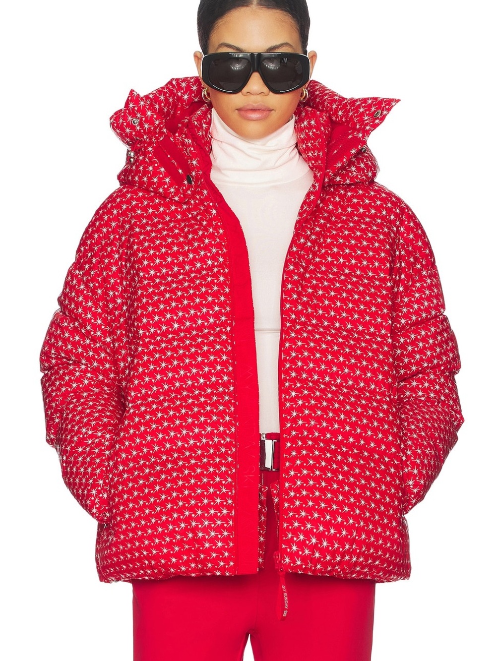 NWT $600 My Sunday Ski Womens Apricity Oversized Ski Jacket Medium Red White
